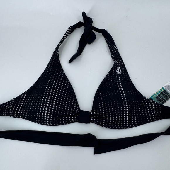 NWT Volcom Black and White Reversible Striped Bikini with Bow Accents - Picture 4 of 11
